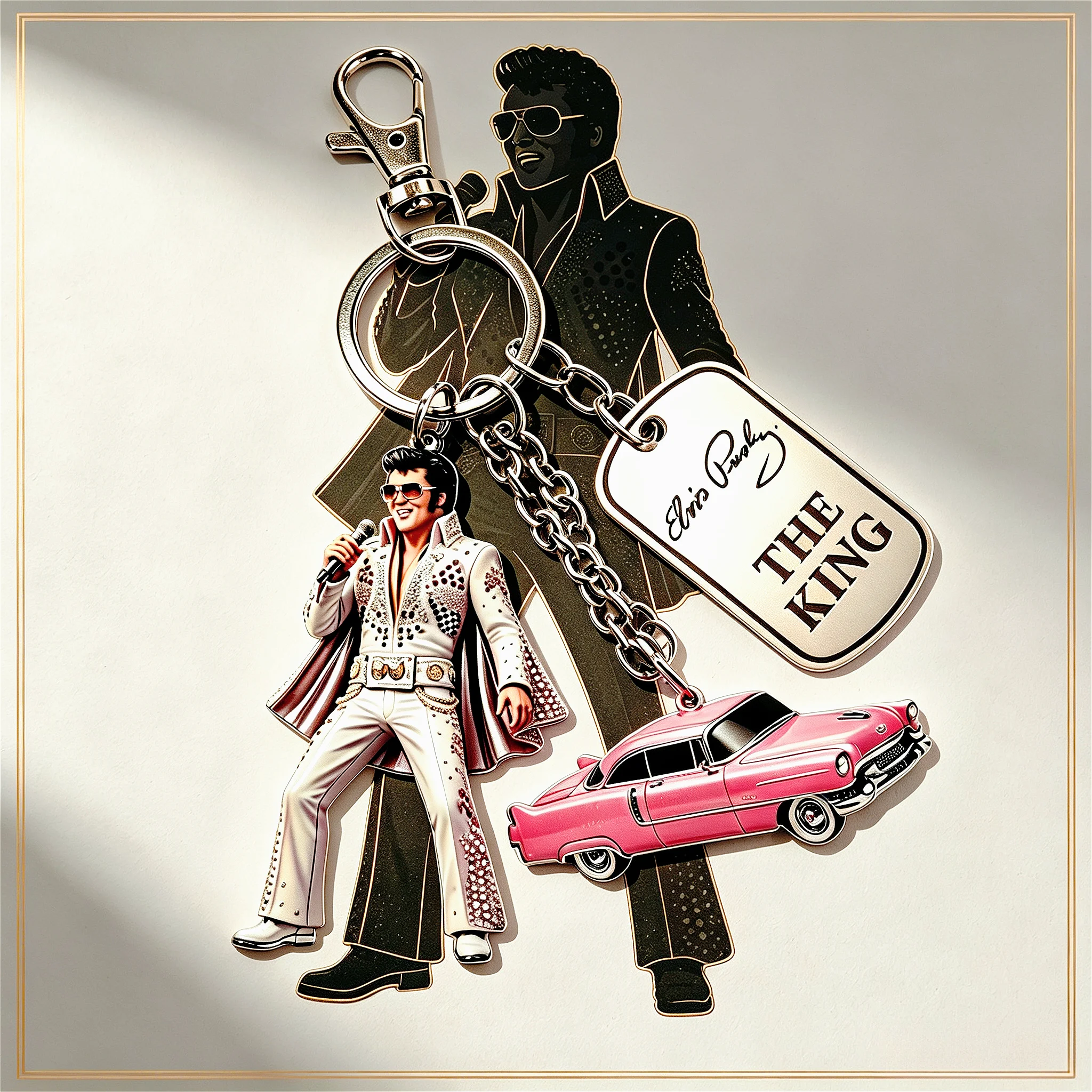 2026 Michael Jackson, Elvis Presley keychain, classic Dance King pendant keychain, fashionable singer keychain