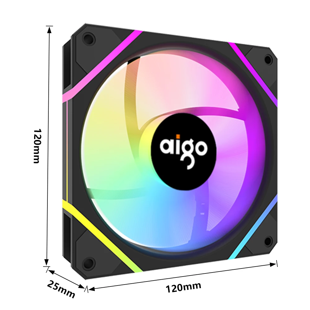 Aigo AM12PRO RGB FAN Ventoinha 120mm Pc Computer Case Fan PWM 12cm White CPU Water Cooler Silent ARGB Fans Cooling Ventilador