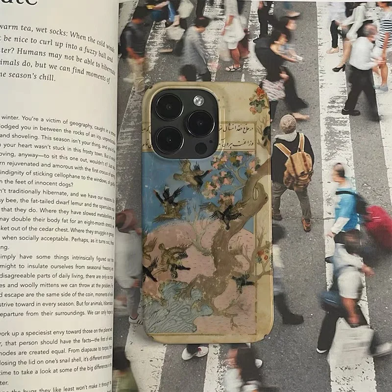 حافظة لهاتف آيفون 17 16 ProMax 15 14 Plus 13 12 MINI 11 PRO 16Plus XR Xs غطاء هاتف أكريليك أصفر مرسومة يدويًا