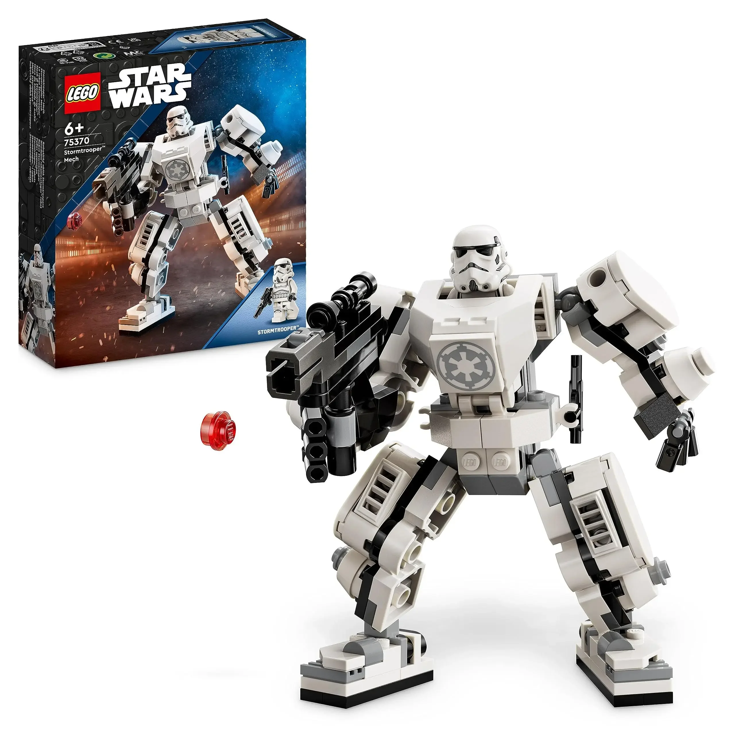 LEGO 75370 Star Wars Stormtrooper Mech Set Buildable Action Figure with Joint Parts Mini Figure Cockpit and Large Stud Shooter moc