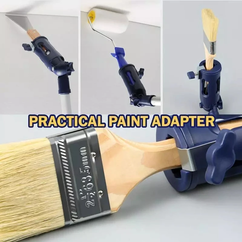 Extensor de pincel de pintura Flexible, Herramienta de sujeción de extensión de rodillo de pintura portátil multiángulo para postes roscados y de bloqueo