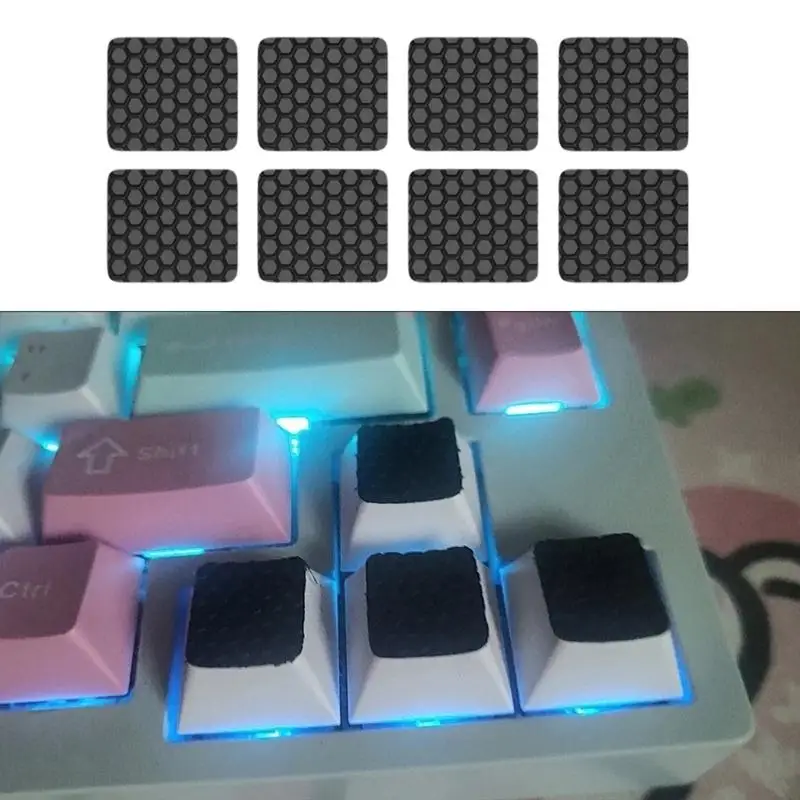 31BA 4/8/16 Stück Tastatur-Tastenaufkleber, geräuschreduzierende Silikonabdeckungen, Haltbarkeit – Detail 8