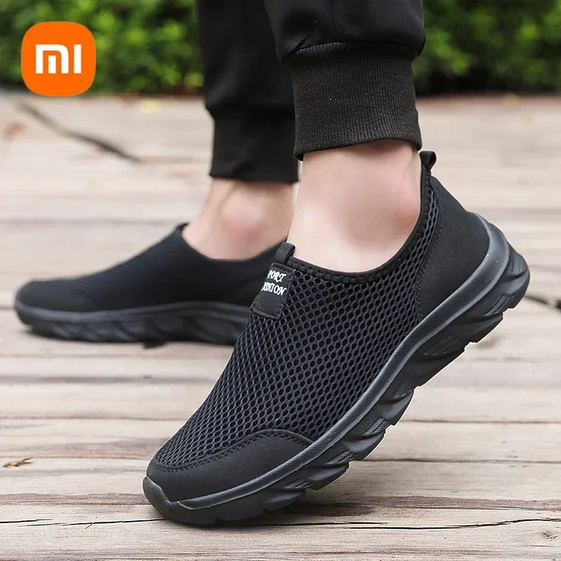 Xiaomi Men Shoes Lightweight Comfort Outdoors Travel Leisure Elastic Breathable Mesh Summer Sneakers Big Size 40-45 Men Loafers