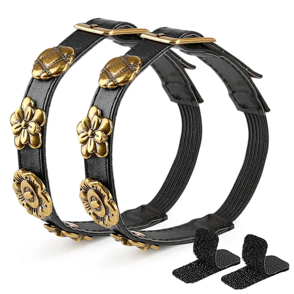 

Шнурки в стиле букета с защитой от падения на щиколотке, эластичные ленивые шнурки из искусственной кожи, противоскользящие шнурки, одинарные туфли