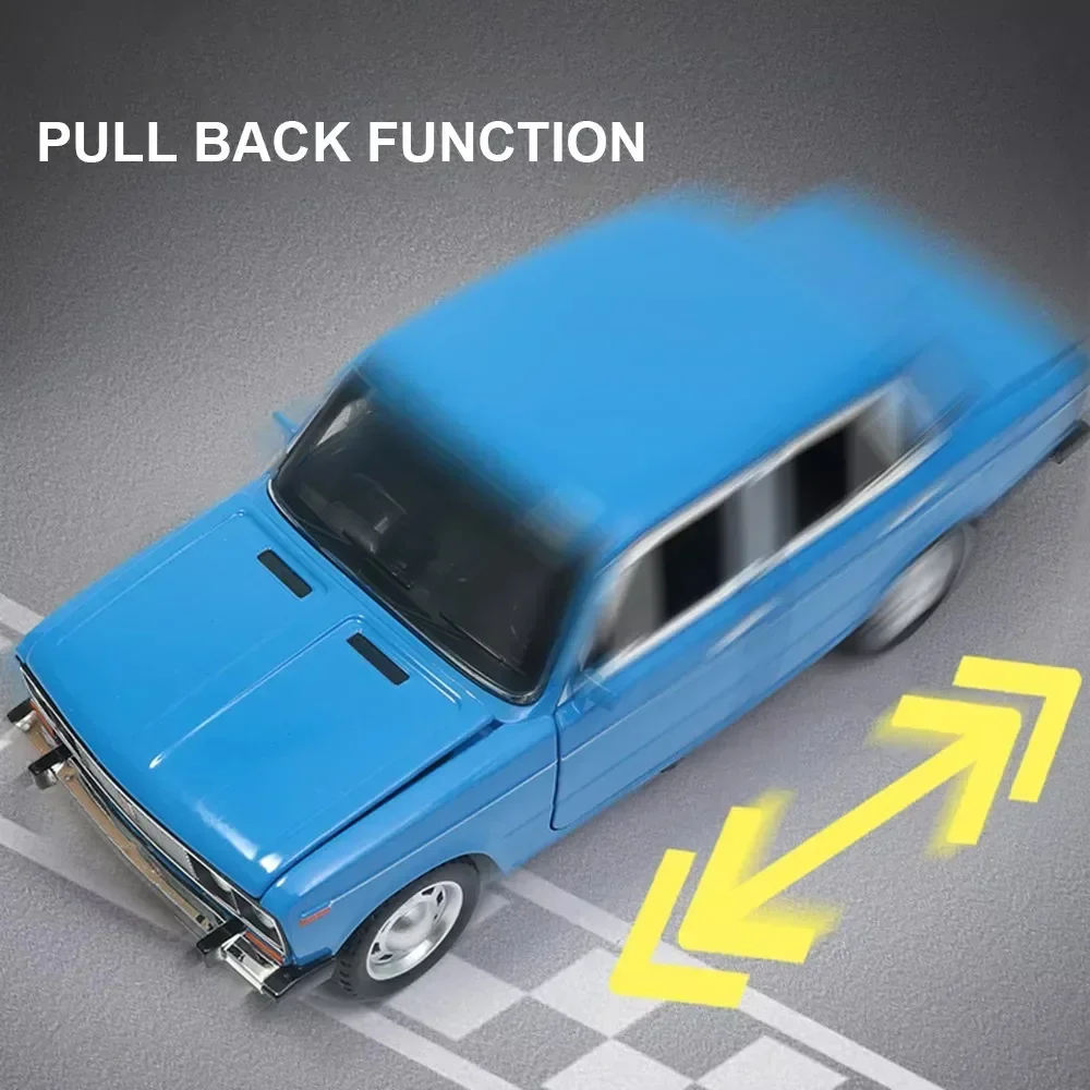 1:18 LADA Alloy Car Model Diecast Toys Vehicles Light & Sound Effect Car For Kids Birthday Gifts Cars Toys Boys
