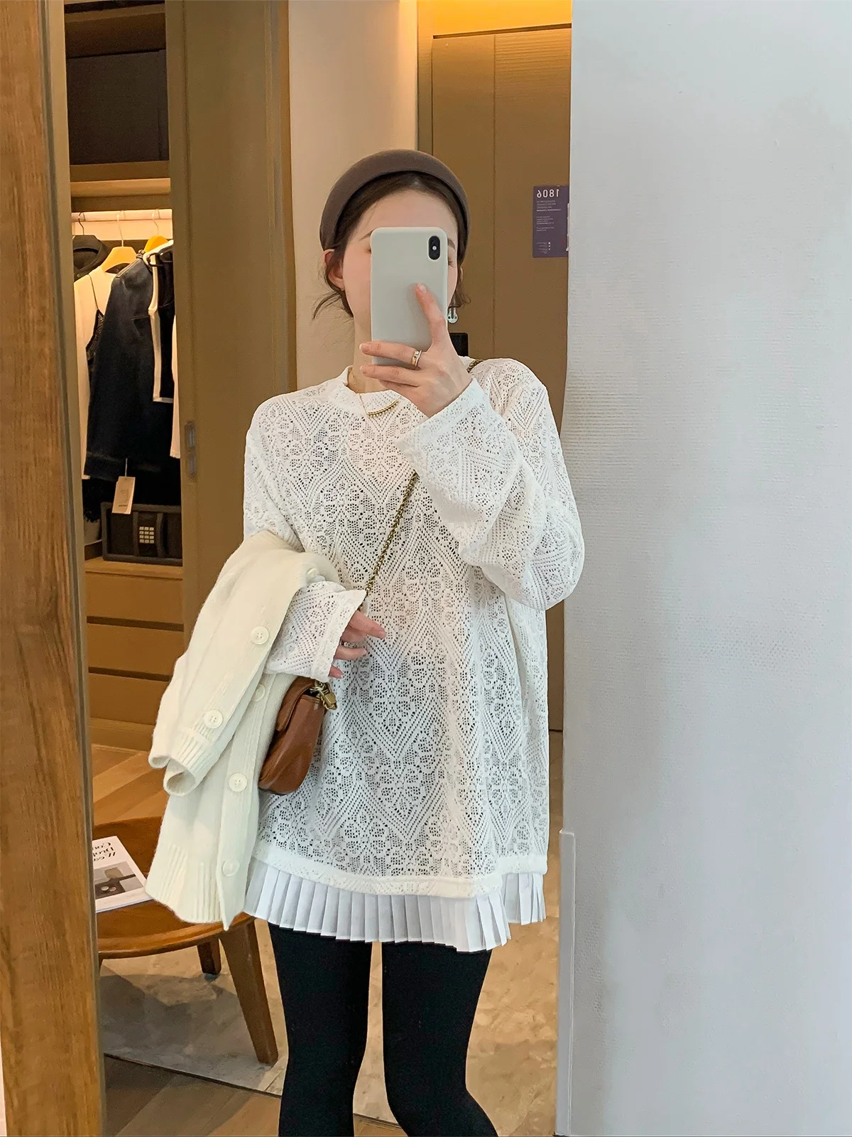 

Женская кружевная блузка Love Devil Fi Long Sve с цветочной вышивкой, бежевая, весенняя новинка, корейский свободный крой, топ