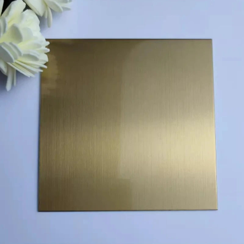 1/2pcs 304 Golden Brushed Steel Plate100x100/200x200/300x300 Stainless Steel Blank Metal Nameplate Thickness 0.55mm-1.15mm