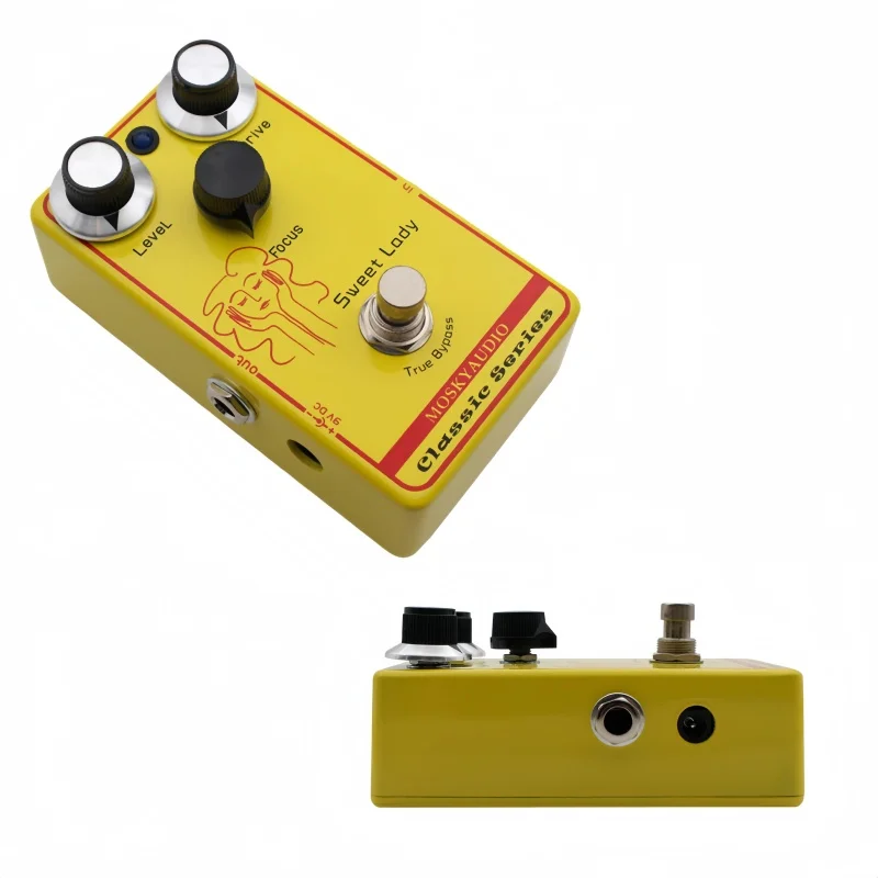 

Педаль Mosky Sweet Lady Overdrive для электрогитары/бас-гитары, сенсорная, с низким уровнем усиления, регуляторами Level/Drive/Focus и функцией True Bypass