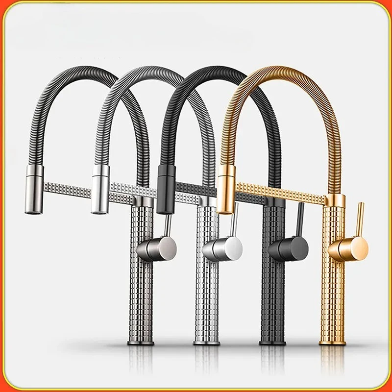 Kitchen Faucet Steel drill universal 360 Rotate Pull-out kitchen faucet Hot and Cold swivel retractable sink Faucet MYBT-5578