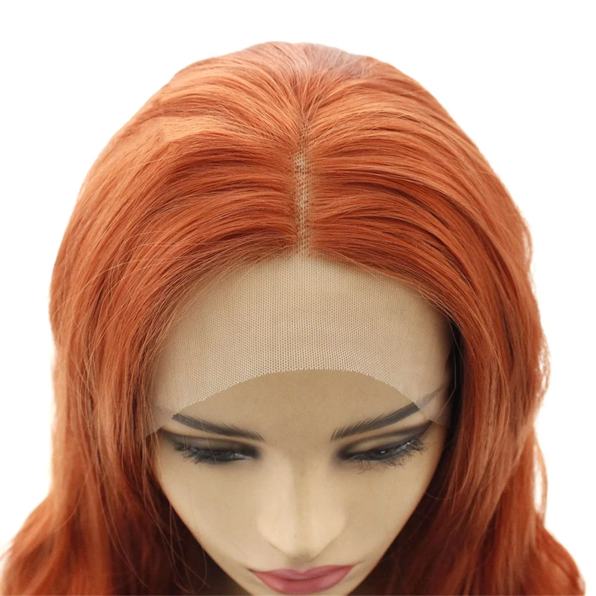 14 Inches Lace Front Wig Kinky Straight-Human Hair Feeling Synthetic Wig Natural Long Wavy Roll Wig