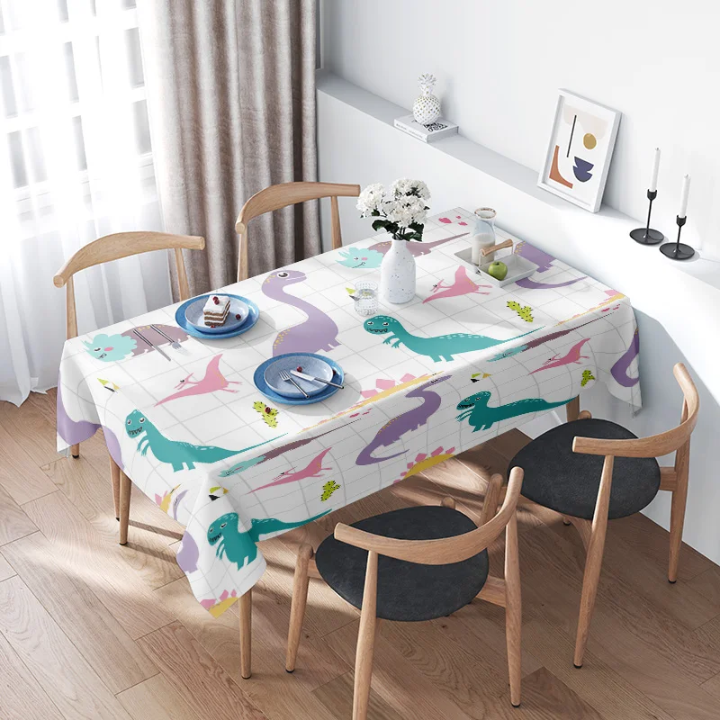 

Colorful Dinosaur Tablecloth for Kids Room Decoration Reusable Anti-Scratch Protective Coverings Home Decor Made with High-Quali