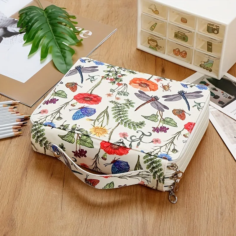 3 Layer Zipper 124 Hole Storing Bag 필통 Colored Pencil or Markers Pencil Storage Bag пенал Portable Pen Case Outdoor Painting