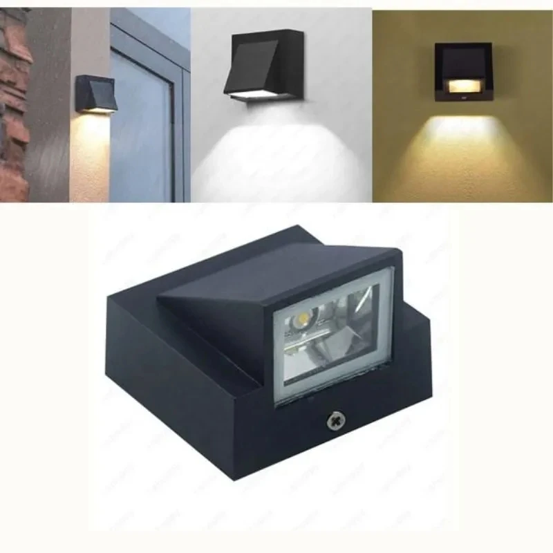 LED 벽 램프, 방수 IP65 야외 벽 조명, 스콘스 발코니 정원 장식 조명 램프, AC110V, 220V, 5W, 10W