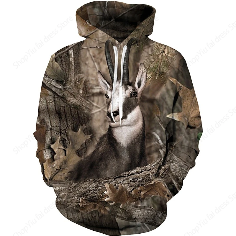 Hunting Animal 3d Print Hoodie Men Women Fashion Outdoor Hoodies Camouflage Sweatshirt Boy Coats Women Sweat Wild Deer Tracksuit