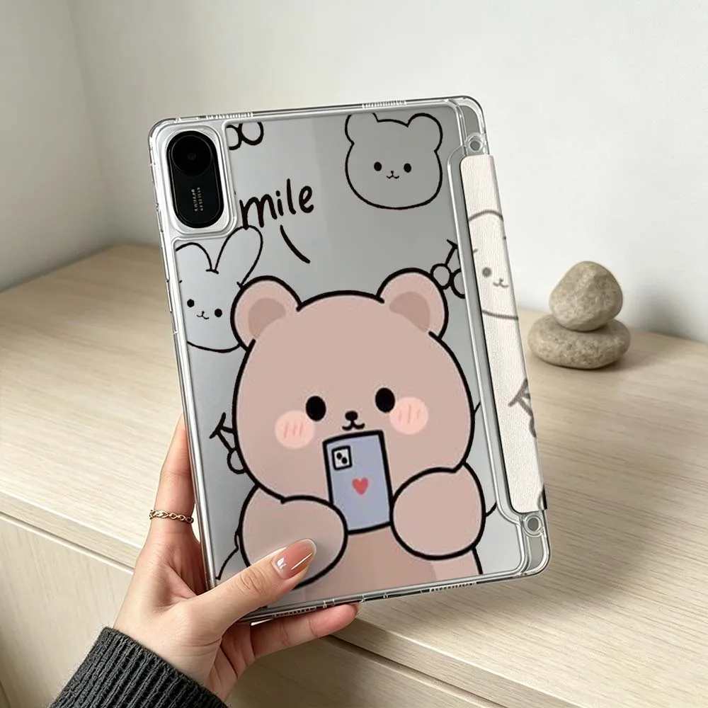 Cute Bear Pattern Soft For Xiaomi Mi Pad 8 7 6 5 Pro Redmi Pad SE 2 Poco Pad Foldable 3Y Tablet Case view 4