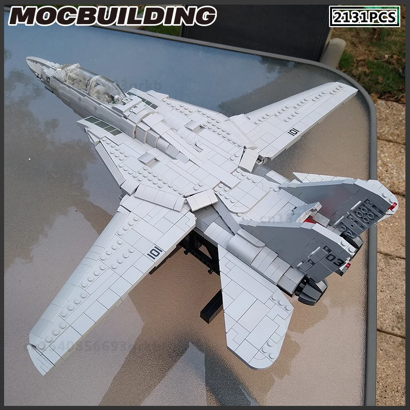 MOC Building Blocks F14 Tomcat Fighter Military Plane Model DIY Assembly Technology Bricks Toys Birthday Present Xmas Gifts