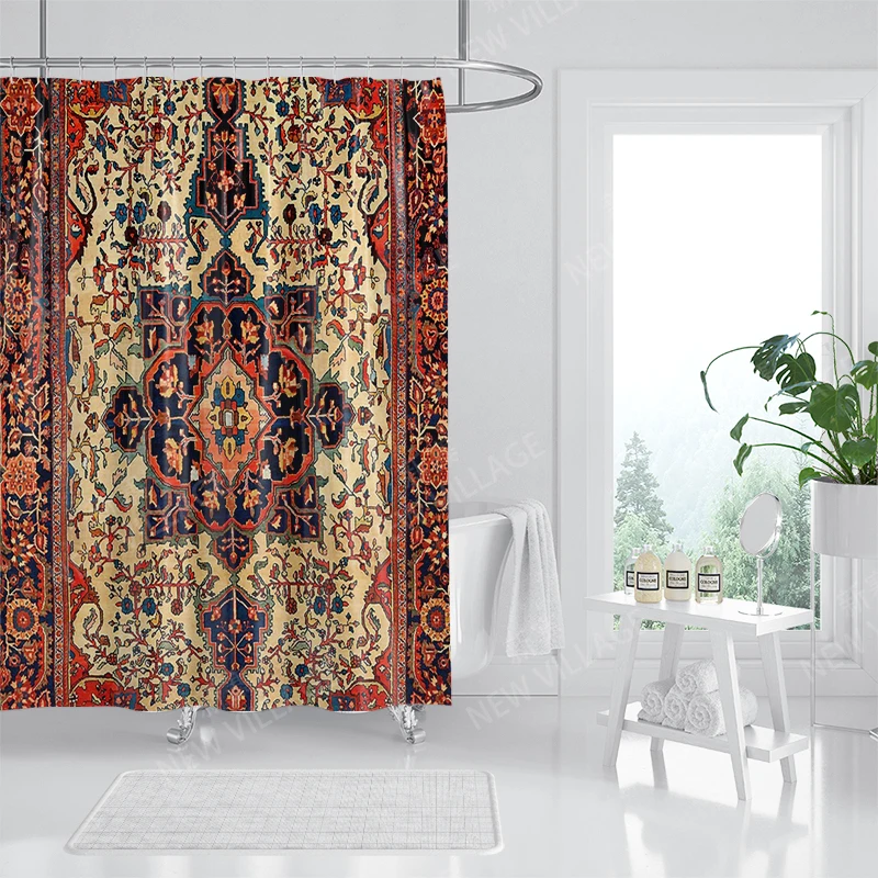 Waterproof fabric shower curtains Bathroom curtain accessories Bath curtain for shower 180x200cm 240*200 boho decoration vintage