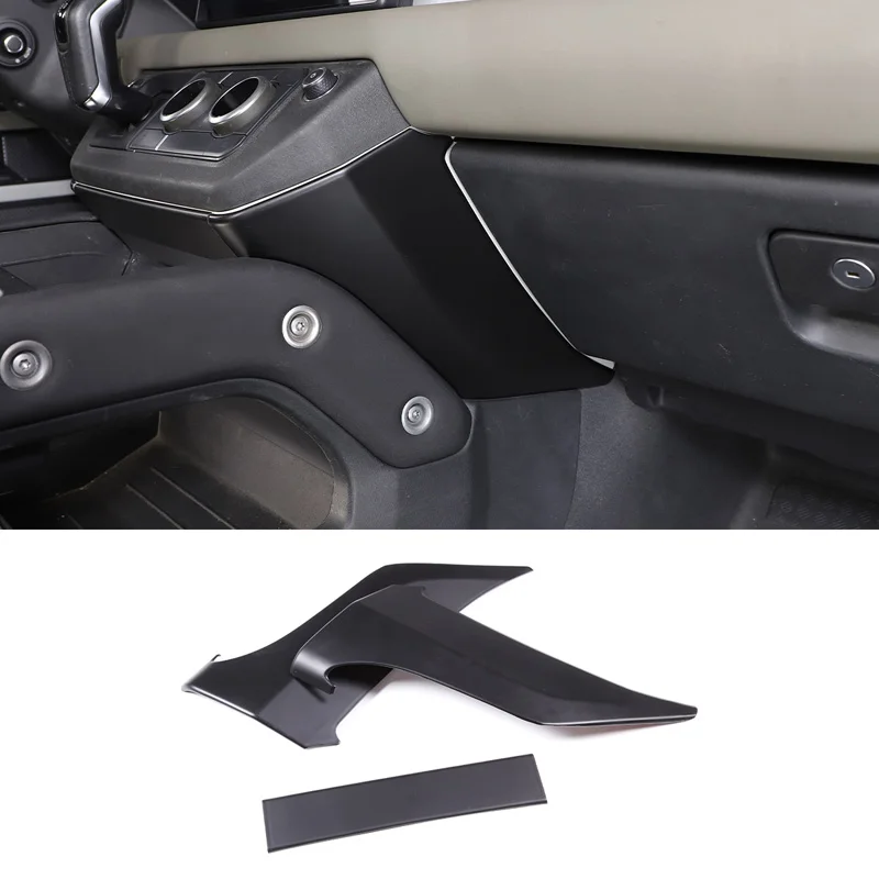 For 2020-2023 Land Rover Defender 90 110 ABS Matte Black car center console knee side panel trim cover sticker car accessories