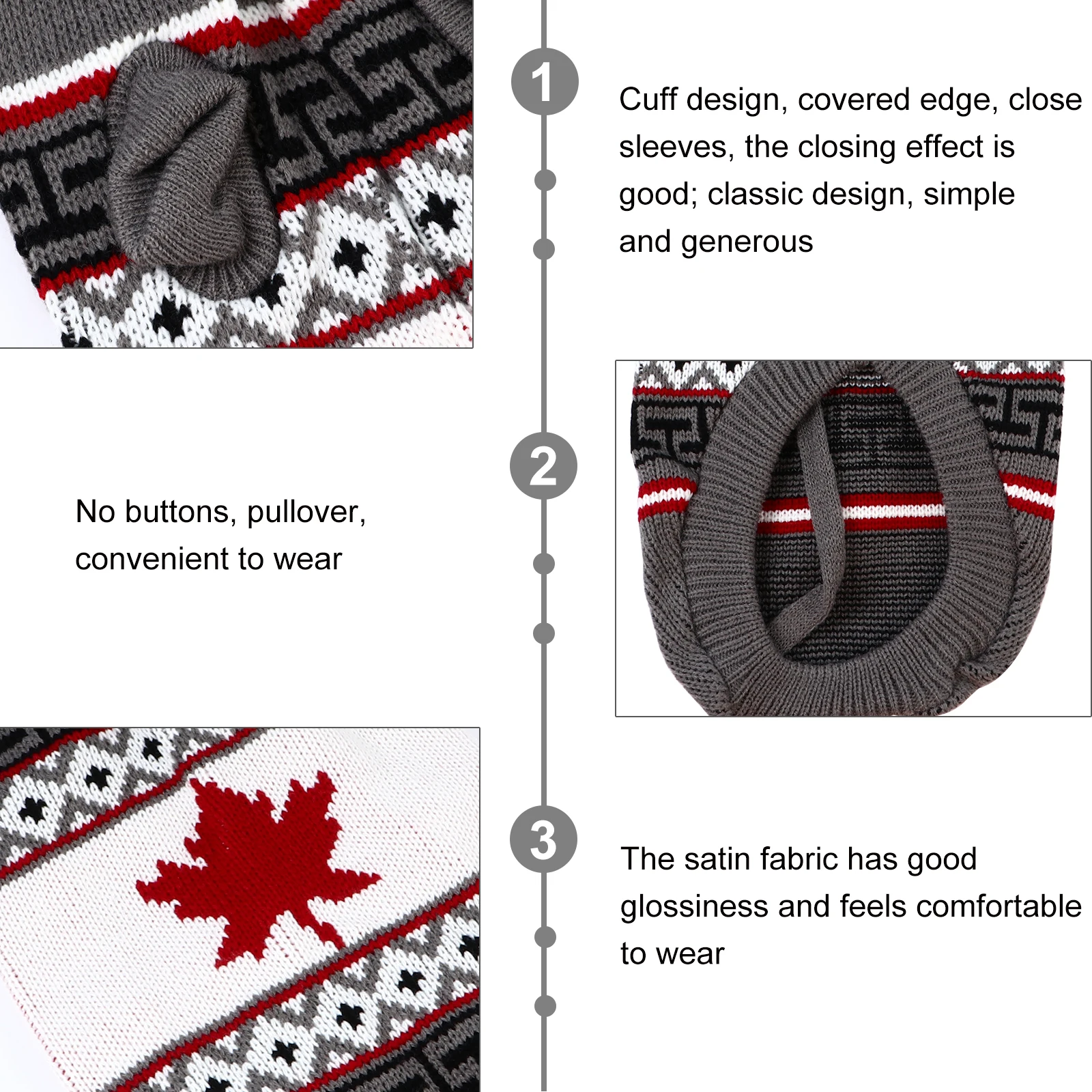 

Maple Leaf Pattern Dog Christmas Sweater Warm Winter Pet Clothes Party Festival Costume Thickened Puppy Clothing Dog Warm