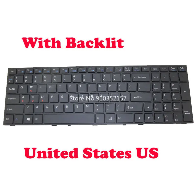 US Backlit P650 Keyboard For CLEVO P650SE MP-13H83U4J4306 6-80-P6500-010-1 MP-13H83USJ430B4 6-80-P6500-013-1HA MP-13H83USJ430B2