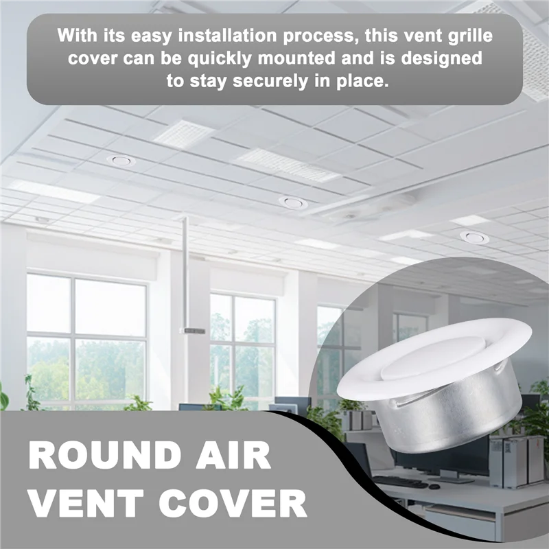

BHTS-Round Air Vent Cover Outlet Adjustable Exhaust Vent Ducting Ventilation Ceiling Air Vent Cover