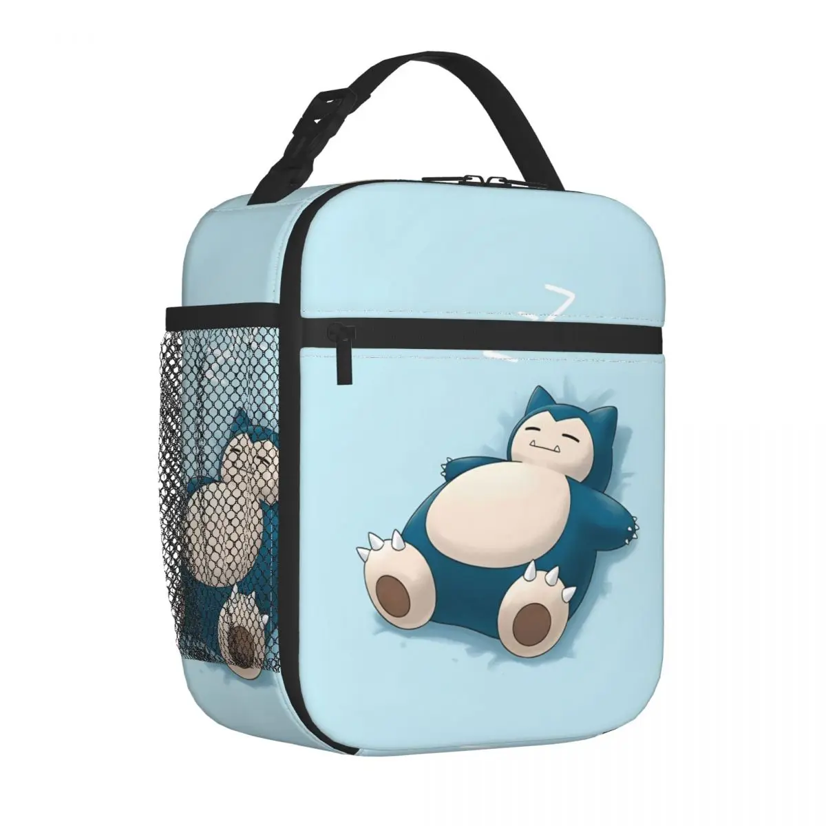 Pokemon Snorlax Lunch Bag Casual Lunch Box Travel Portable Thermal Lunch Bags For Child Oxford Print Cooler Bag
