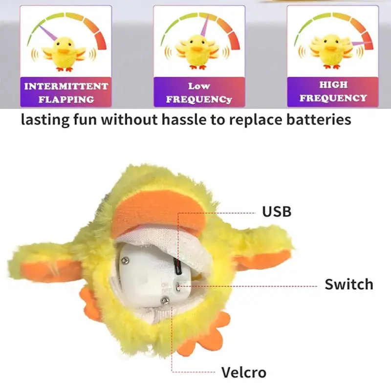 Flapping Duck Cat Toys Touch attivato Interactive Electric Bird Toys lavabile Cat peluche ricaricabile Kitten Exercise Toy