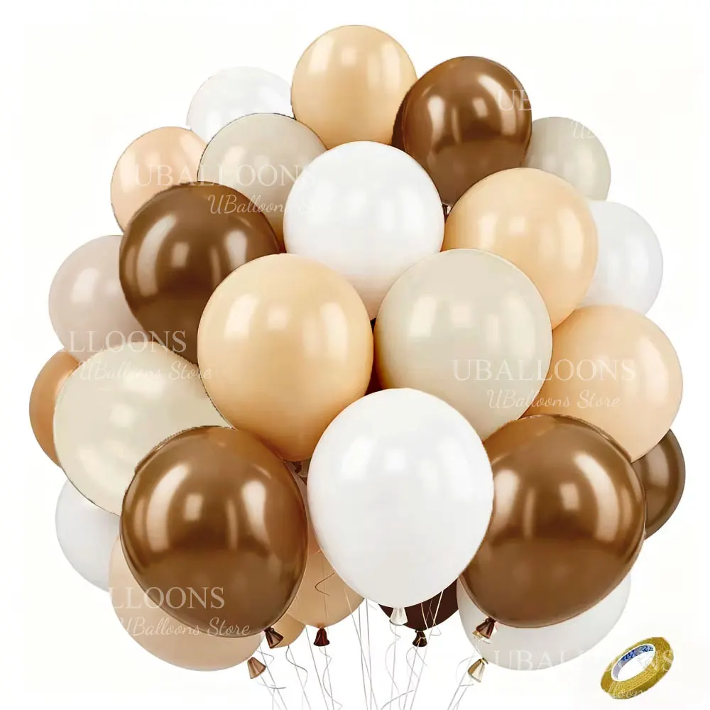 40 stuks Boho bruine ballonnen set chroom goud mat huid wit zand koffie bruine ballonnen voor verjaardag bruiloft baby shower partij deco