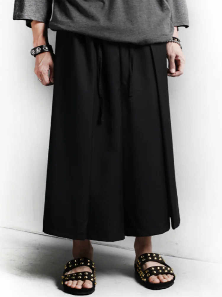 Men's Wide Leg Pants Spring/Summer New Ultra Loose Non-Mainstream Dark Personality Fashion Casual Large Size Trouser Skirt