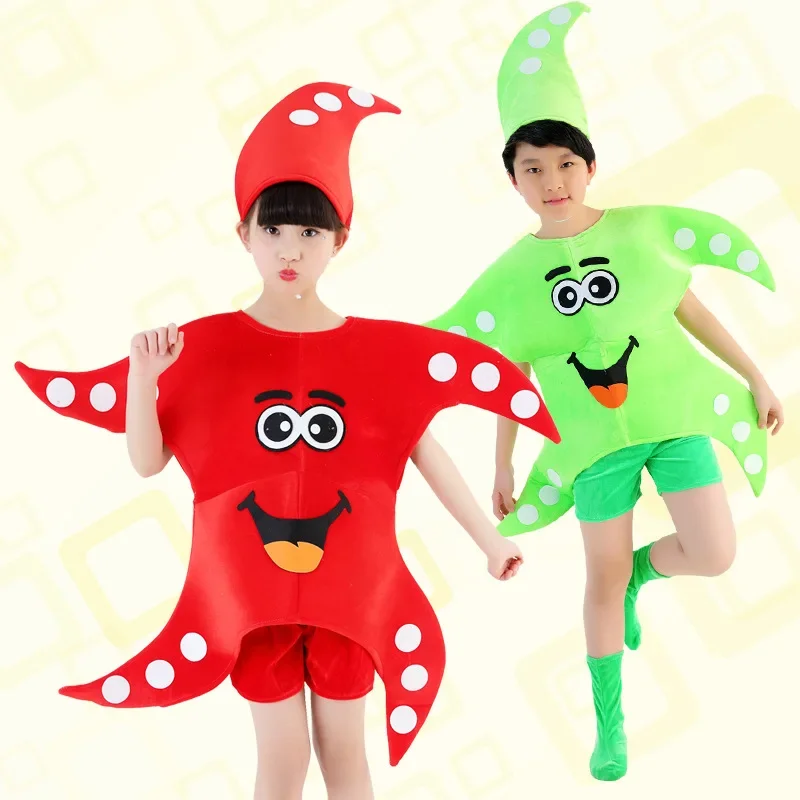 Kids halloween birthday party cosplay starfish sea star costume children dance clothes clothing for boys girls