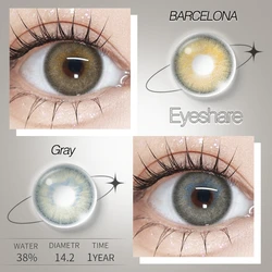 EYESHARE New Colored Contact Lenses for Eyes 1pair Natural Gray Lenses Brown Colored Pupils  Yearly Fashion Beauty Contact Lens