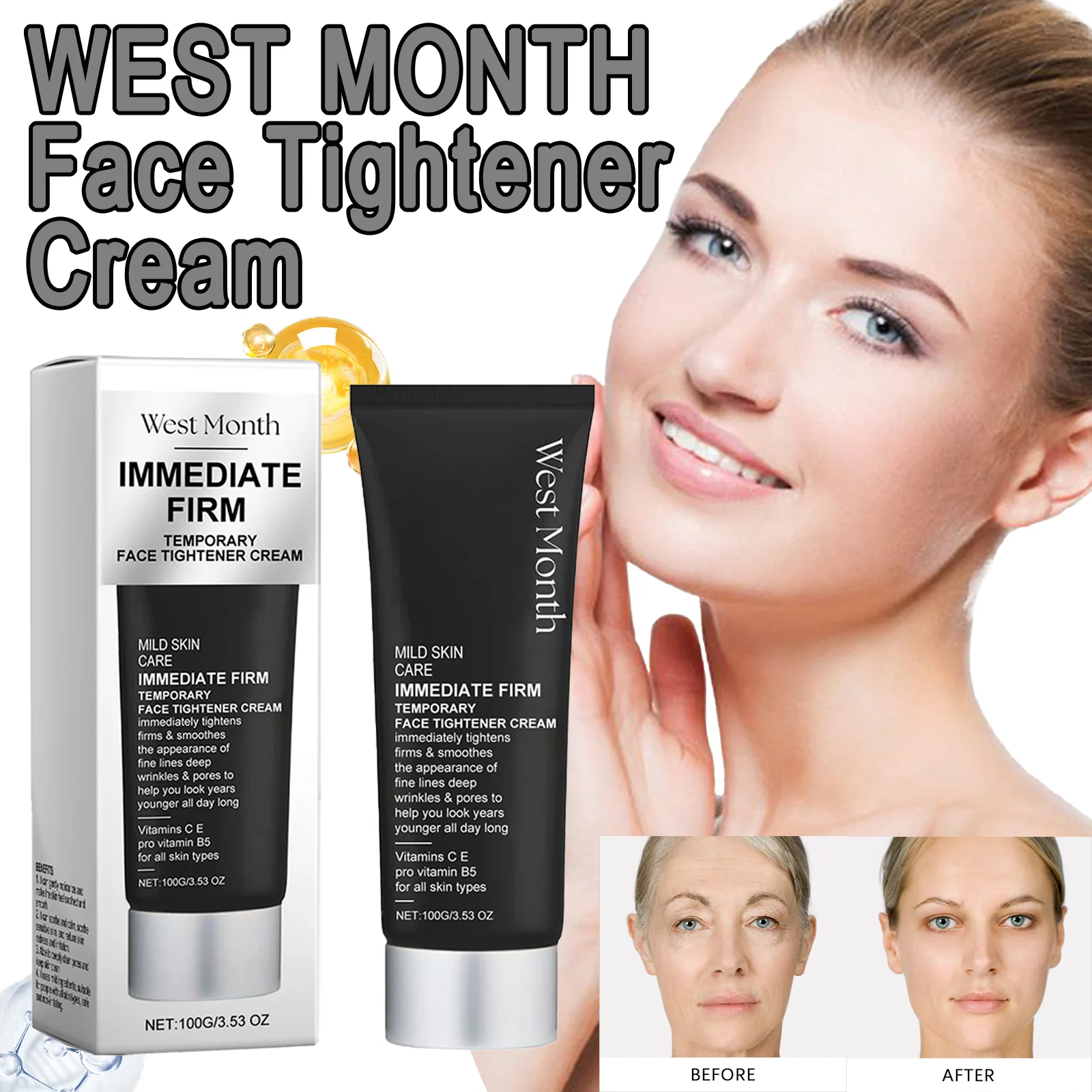 Crema reafirmante instantánea para ojos y cara, beneficia, firme, hidratante, líneas finas suaves, antiarrugas, líneas finas suaves, cuidado de la piel Facial