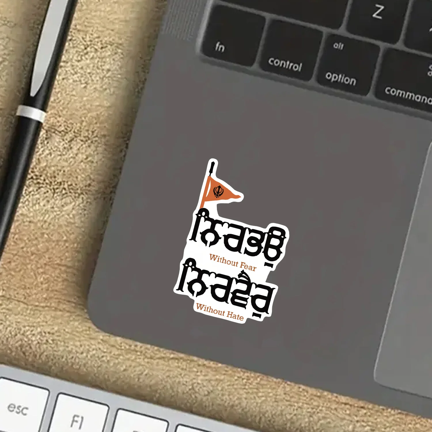 Fearless Sikh Punjabi Sticker, Religious Symbol Vinyl Decal, Gurmukhi Art for Laptop Decor