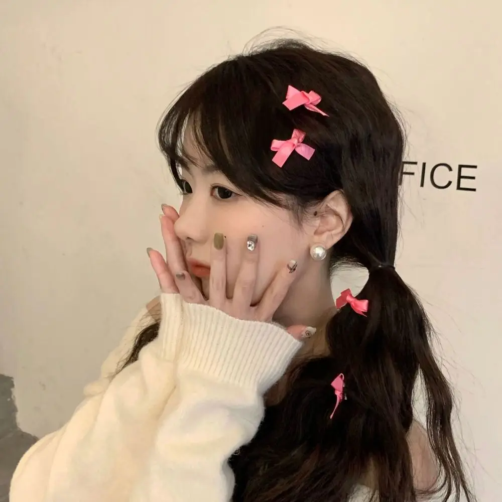 1PC 新ミニちょう結びヘアクリップ甘いヘアアクセサリー弓ヘアピン帽子妖精リボンバレッタ女の子