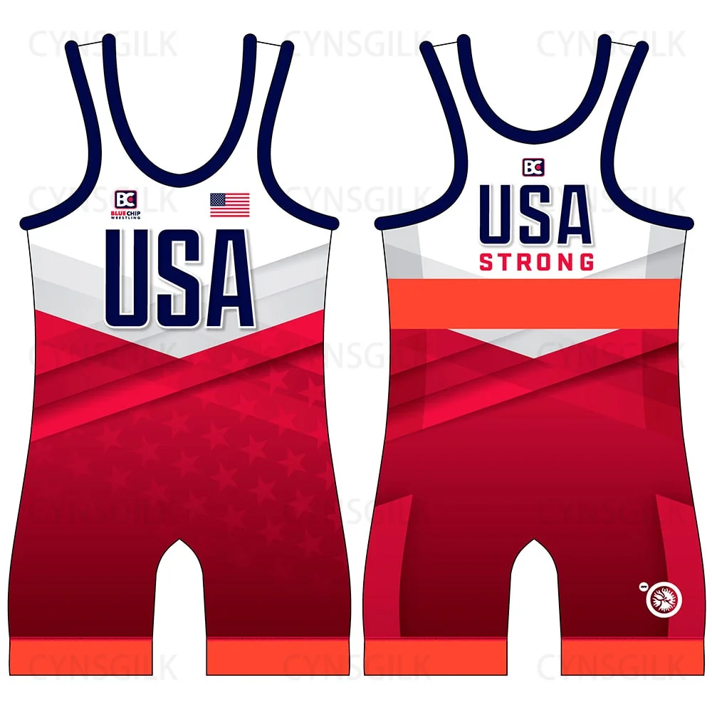 Wrestling Singlets Suit Men's One Piece PowerLifting Bodysuit Gym Sports Fitness Skinsuit Iron Sleeveless Weightlifting Clothes