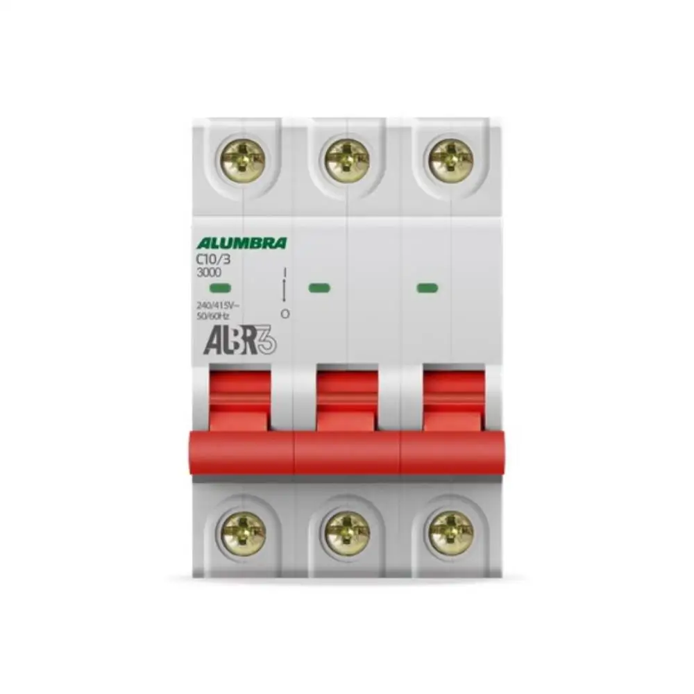 Tripolar Circuit Breaker 3X10A C Curve Mini Din Alumbra