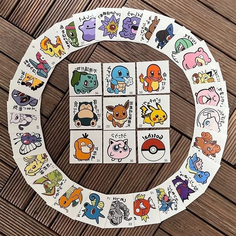 Niedliche Cartoon Pokémon Bunte Tattoo-Aufkleber Ganzkörper-Feen-Design Wasserfeste Langlebige Realistische Körperkunst-Abziehbilder