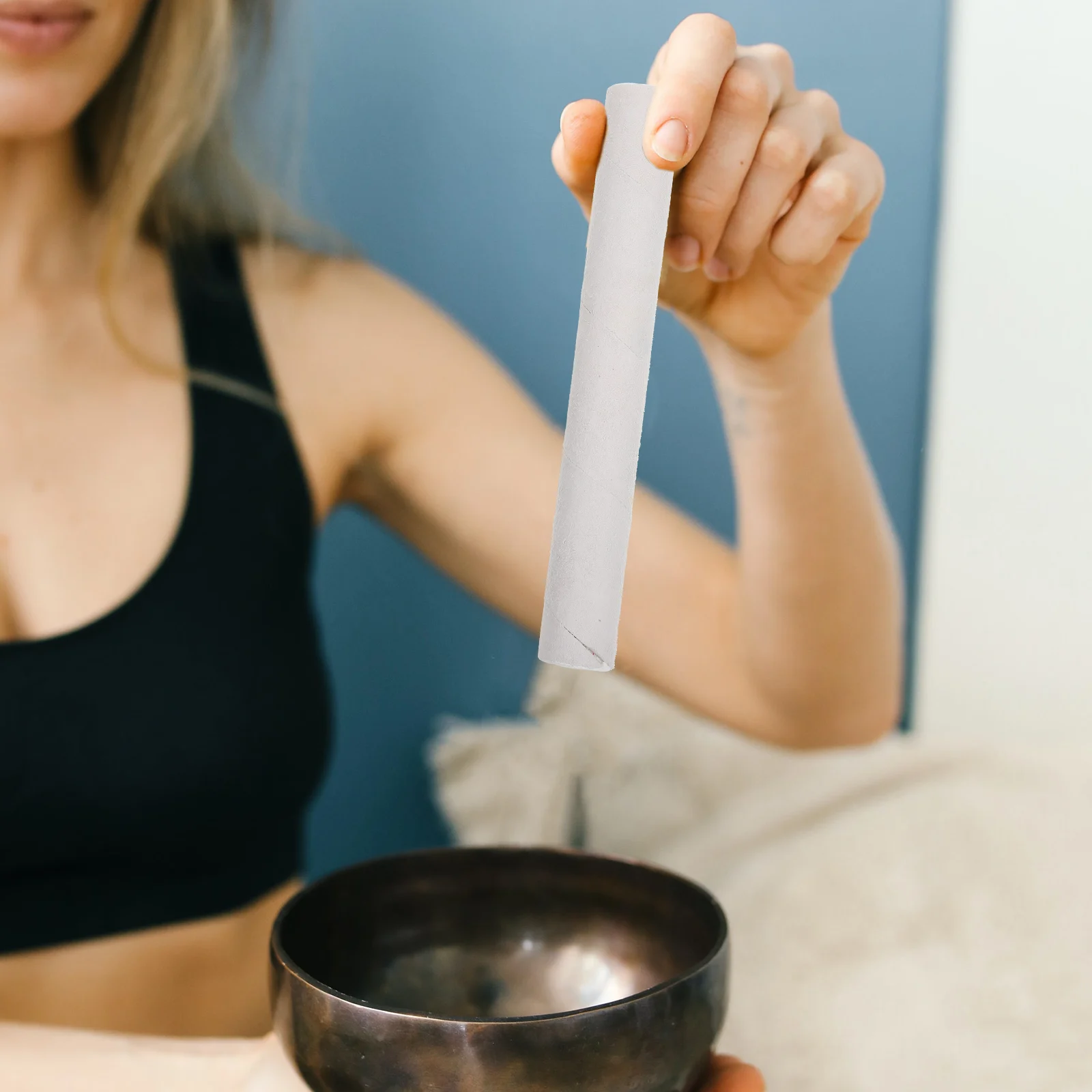 

1 set 1 Set Sheepskin Singing Bowl Mallet Sound Bowl Accessory With Rubber Ring Durable Polished Mallet For Meditation Healing