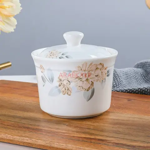 soup cup with lid, Bone porcelain stewing cup, stewing pot, water separating cup, small stewing cup, bird's nest bowl, soup pot