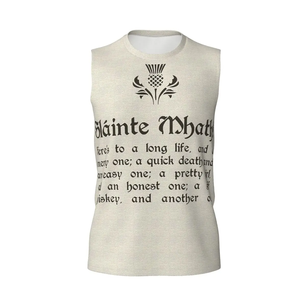 Slainte Mhath - Scottish Toast - With Thistl Men Printed Sleeveless T-shirt Casual Hip Hop Street Style Beach Holiday Tank Tops