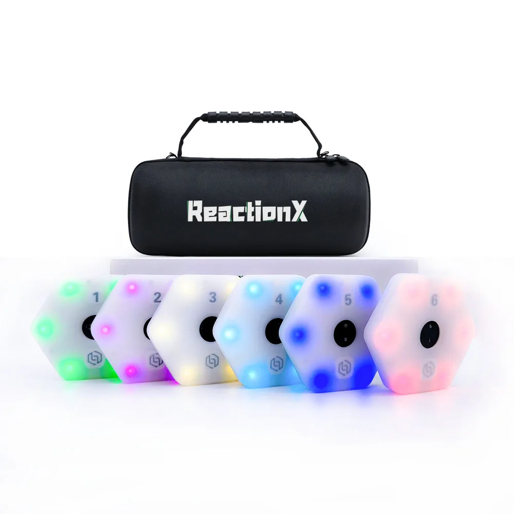 Equipamento de treinamento de entretenimento esportivo com 6 luzes, aplicativo de basquete, futebol, badminton, lâmpada de detecção de velocidade ágil para treinamento