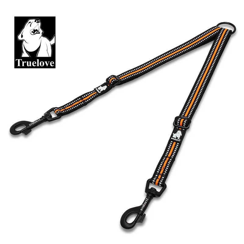 Truelove Pet Double Dog Leash Nylon Reflective Webbing Adjustable Zinc Alloy Hook Suitable for Training Pet Run Product TLL2371