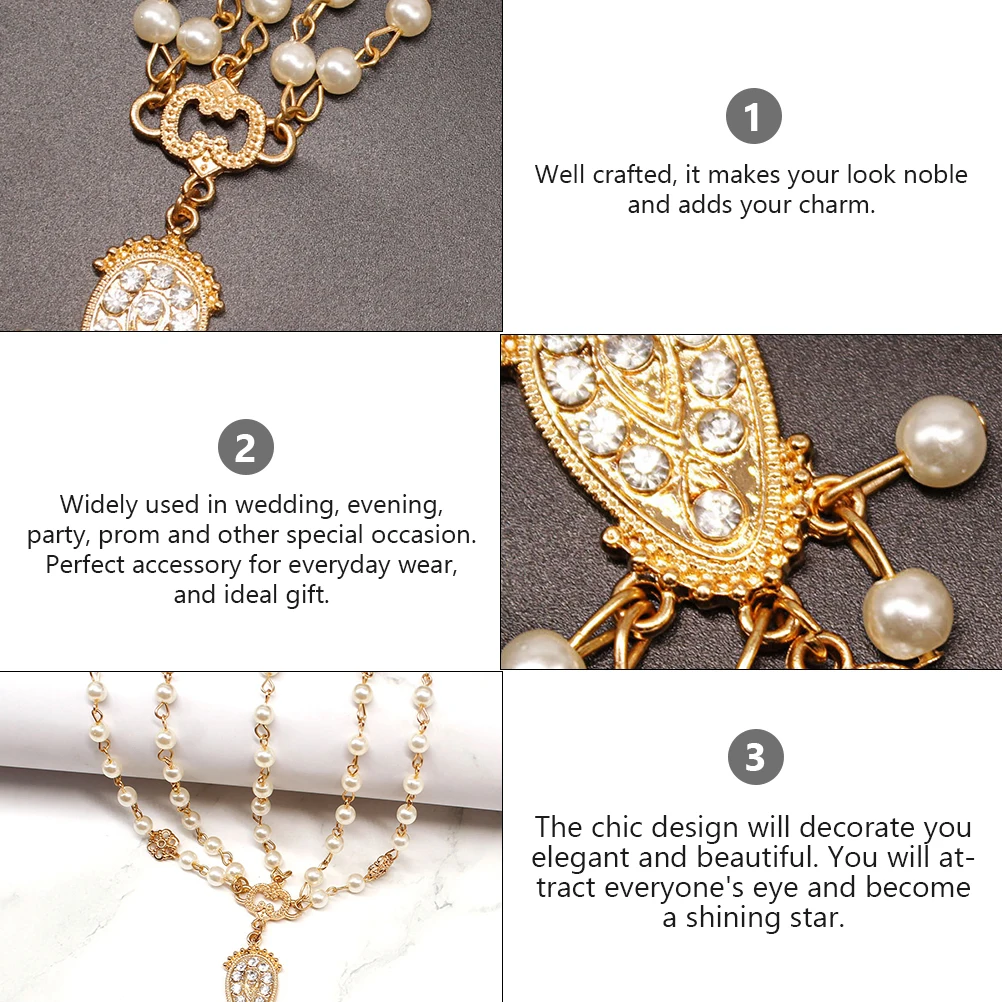 

Mini Bride Bridal Hair Accessories for Women Wedding Party Headpiece Plating Sparkly Headbands Pearl Forehead Chain