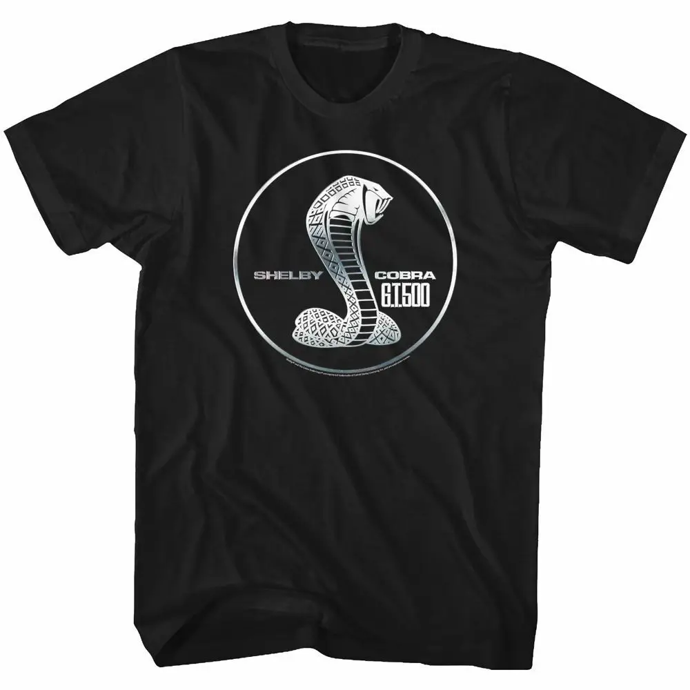 Carroll Shelby Motors Chrome Gt500 Black T Shirt