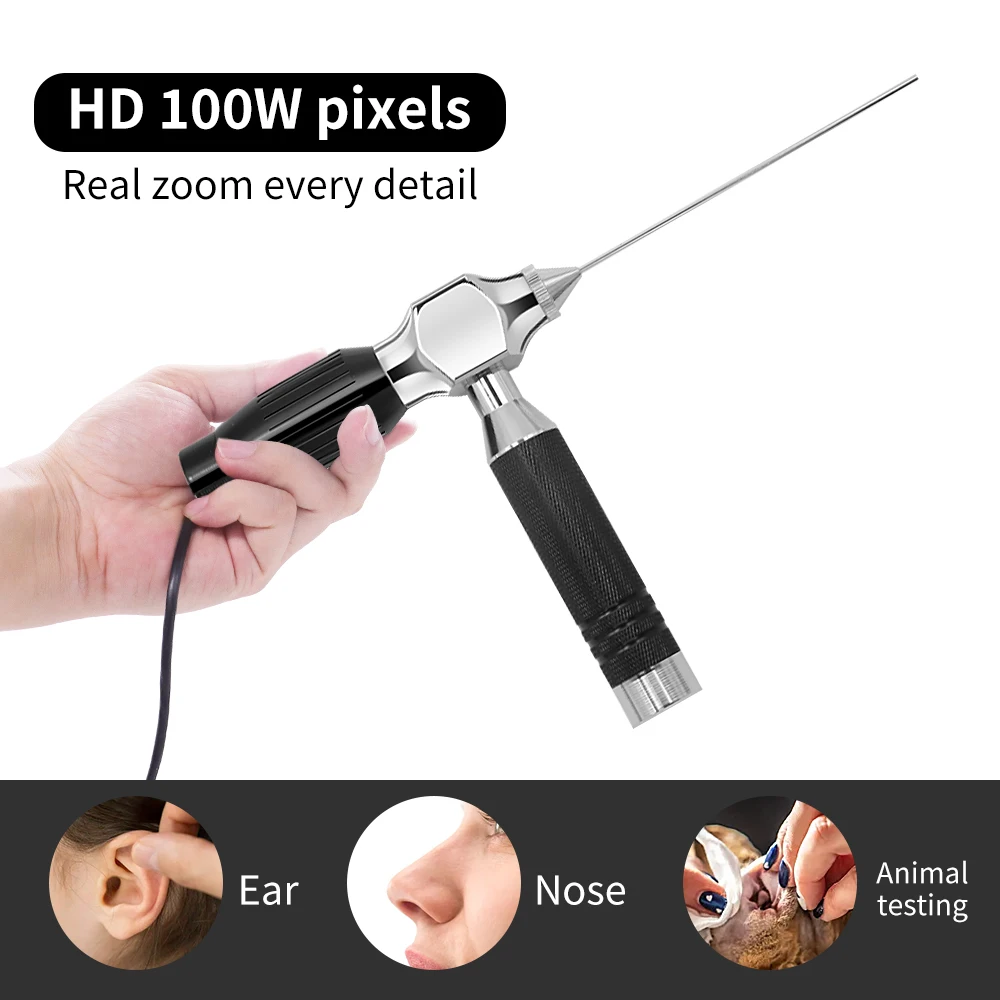 WDLUCKY Smart Ear Cleaner Endoscope 4LED 2mm USB Ear Otoscope Earwax Remover Picker with 2 Ear EnT Scoops Support  PC