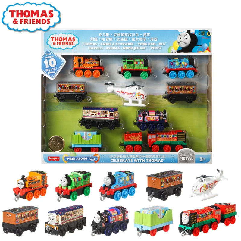 Original Thomas and Friends Teamwork Trackmaster Multi-role Combo Set Alloy Model Car Trains Toys for Children Diecast Gift Box