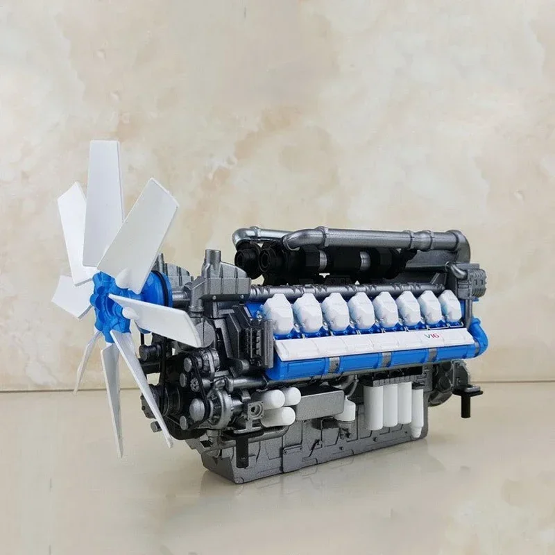 1:16 Diesel Engine Model V16 Engine Marine Diesel Engine Alloy Mechanical Model Weichai Power M33