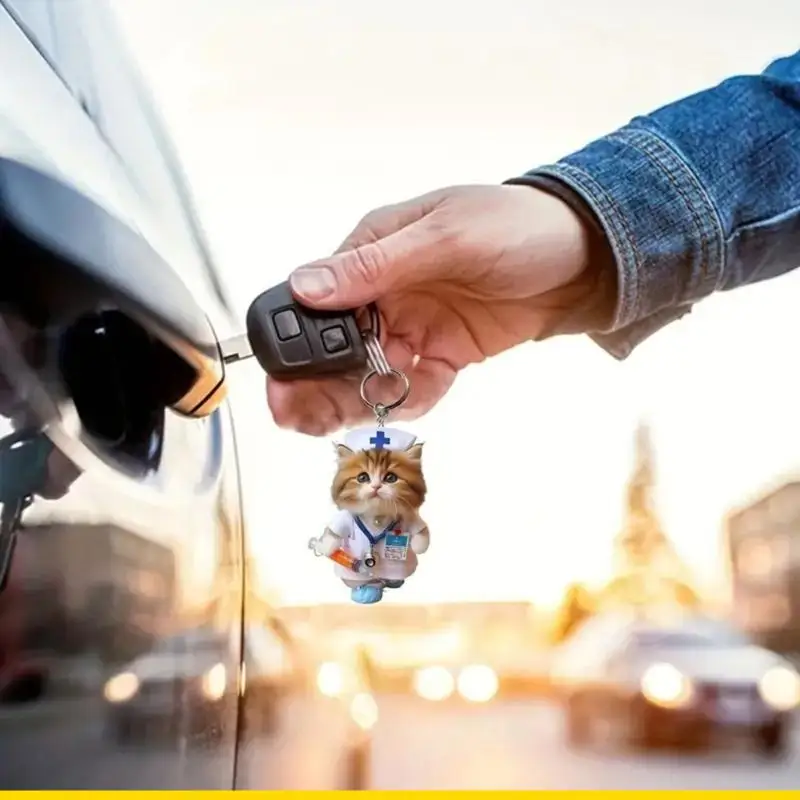 SZCH Reusable Nurse Feline Acrylic Auto Pendant Perfect For Seasonal Theme Decorations