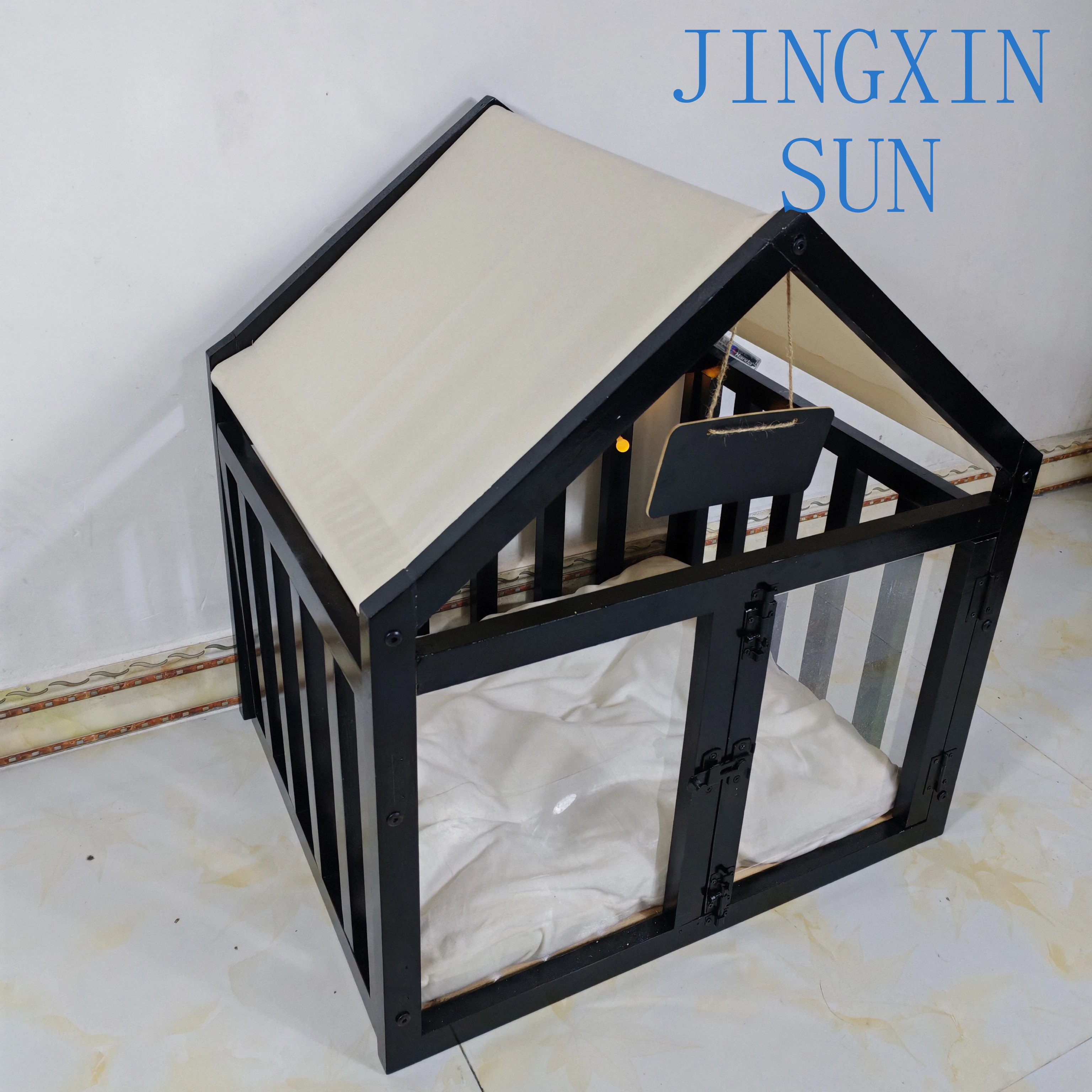 Custom Small Size Outdoor Wooden Pet Dog Kennel Portable Bamboo Pet House Removable Function Modern Animal Pet Bed for Cats