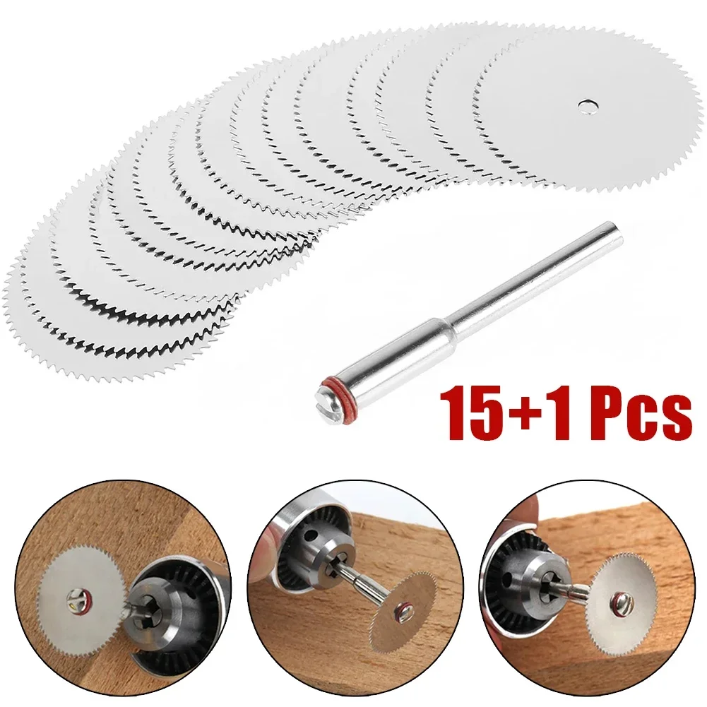 15 pz/set 22mm Mini Lama per sega circolare Disco da taglio in acciaio inossidabile Ruota da taglio per legno per utensile rotante Dremel